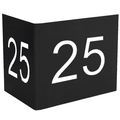 rand Doordeweekse dagen Haas Mat zwart huisnummerbord met hoek 200 x 400 mm - RVSLand