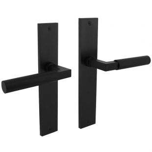 Intersteel Deurkruk Bau-Stil op schild 245x45mm blind mat zwart