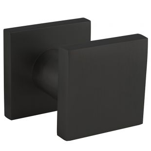 Voordeurknop Vierkant op rozet 60 x 60 mm, Eenzijdig, Mat Zwart