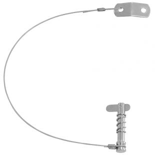 Veiligheidsbout met kabel en montageplaat, RVS316