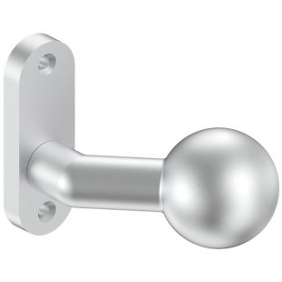 Kortschild voor slotkast ovaal met vaste bolle knop verkropt aluminium