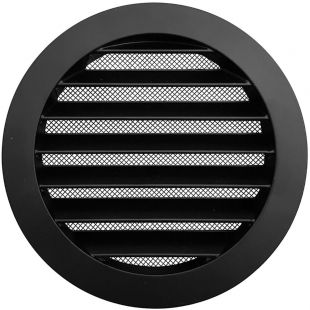 tabak Pef Betrouwbaar Mat zwart rond schoepenrooster, Diameter 150 mm - RVSLand