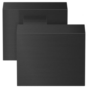 Voordeurknop Quattro op rozet 53 x 53 mm, Verkropt, Mat Zwart RVS