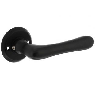 Intersteel Deurkruk Trento met ronde rozet ø50x5mm mat zwart, paar