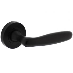 Intersteel Deurkruk Bjorn op rozet Ø52X10mm mat zwart, gatdeel links