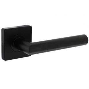 Intersteel Deurkruk Bastian op rozet 55x55x10mm zwart, gatdeel links