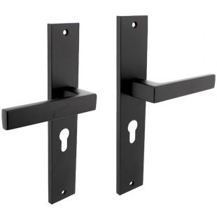 Intersteel Deurkruk Hera op schild 245x45mm profielcilindergat 55mm mat zwart