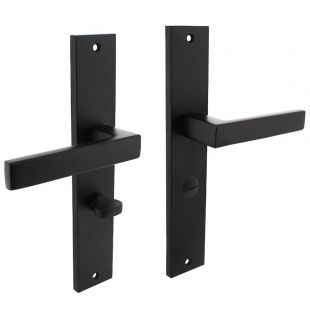 Intersteel Deurkruk Hera op schild 245x45mm WC63/8mm mat zwart