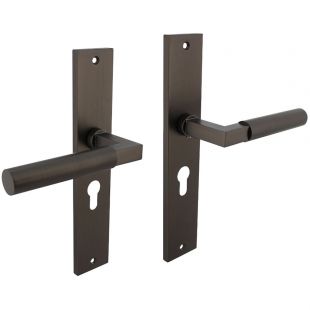 Intersteel Deurkruk Bau-Stil op schild 245x45mm profielcilindergat 55mm antracietgrijs