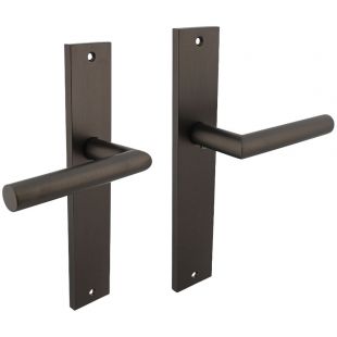 Intersteel Deurkruk Bastian op schild 245x45mm blind antracietgrijs