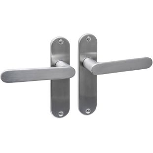 Intersteel Deurkruk Sora basic op schild ovaal 185x41mm rvs