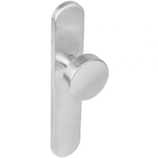 RVS Voordeurknop op ovaal schild 219 x 40 mm