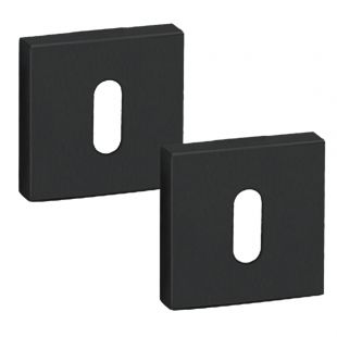 Sleutelgat plaatjes Vierkant 50 x 50 x 11 mm, Mat Zwart RVS