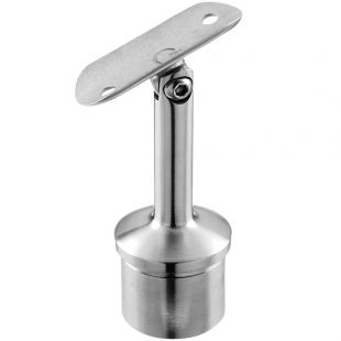 Railingsteun 42,4 x 2,0 mm, ligger 48,3 mm, Verstelbaar, RVS