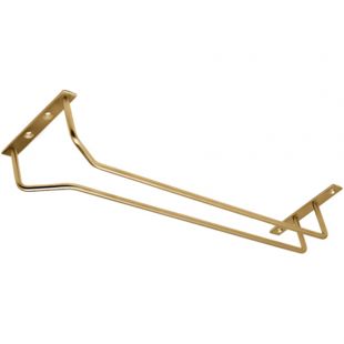 Glazenhouder 1 rail, Lengte 450 mm, Mat Messing