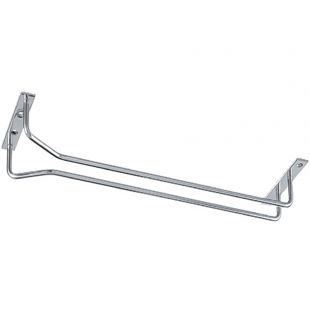 Glazenhouder 1 rail, Lengte 400 mm, RVS, Hoogglans