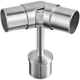 Railingsteun met knie 48,3 x 2,0 mm, Verstelbaar, RVS316