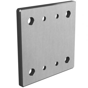 Ankerplaat rechthoek 150 x 150 x 10 mm voor buisklem RVS