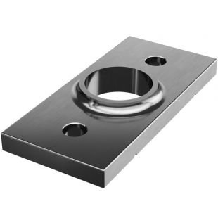 RVS316 lasflens voor buis 42,4 mm, rechthoekig, centraal gat