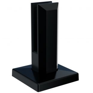 Vloerglasklem MOD 6259 voor glas 12 - 13,52 mm RVS316 Zwart structuur RAL 9005