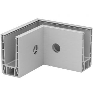 Easy Glass Prime Zijmontage, Binnenhoek, RVS Look