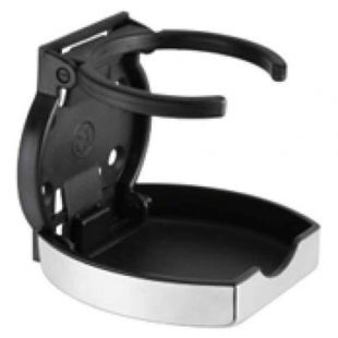 Bekerhouder opklapbaar RVS / zwart kunststof
