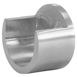 Halfronde muurflens voor buis 33,7 mm, RVS