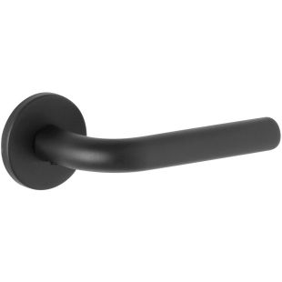 Deurklink zwart haaks op rozet ø54x6mm