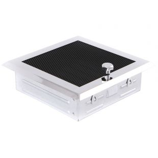Afsluitbaar luchtrooster met gaas, 160 x 160 mm, RVS