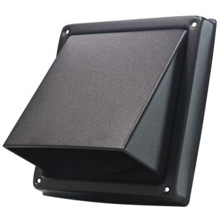 Overdrukrooster met kap 100 mm mat zwart RVS