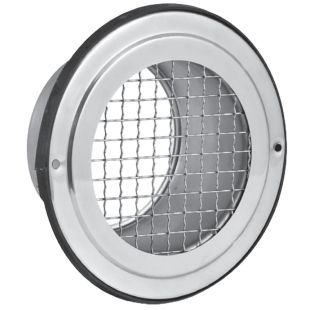 Luchtrooster RVS rond met grofmazig gaas