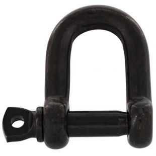 D-sluiting zwart 8 mm, RVS 316