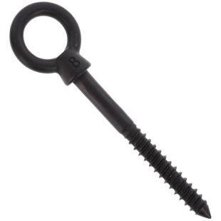 Oogbout zwart met houtdraad RVS 316