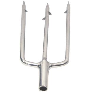 Vishaak drietand recht met harpoenkop RVS316