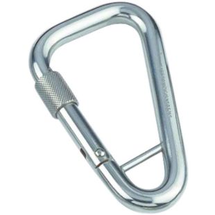 Karabijnhaak asymmetrisch met schroefsluiting en dwarsstang 11 x 120 mm RVS316