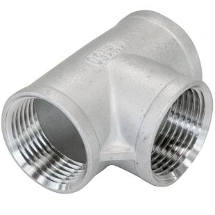 Tee 3/4", Binnen, Draadfitting, RVS316
