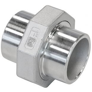 Koppeling 1/2", Las-Las, Vlak dichtend, Draadfitting, RVS316