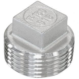 Vierkant Plug 1, Draadfitting, RVS316
