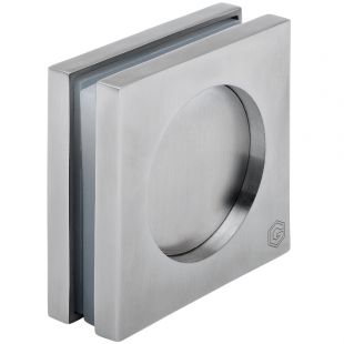 RVS Schuifdeurkommen voor glasdeuren, 65 x 65 mm