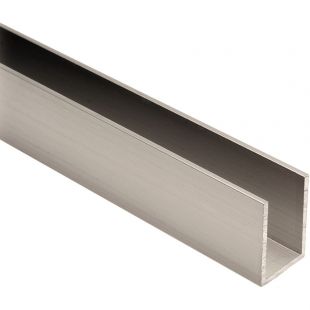 U-profiel 30 x 20 x 30 mm, RVS Look Aluminium, 2500 mm