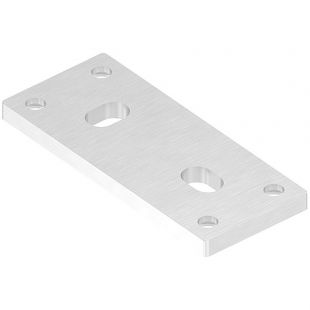 RVS Ankerplaat Rechthoek 130 x 55 x 8 mm, Met slobgaten, Voor buisklemmen