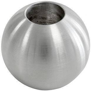 Kogel 25 mm met potgat 12 mm, Massief, RVS