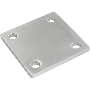 Ankerplaat 120 x 120 x 8 mm, Met schroefgaten, RVS