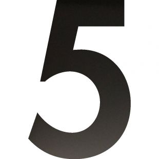 Huisnummer 5, 150 mm, Mat Zwart RVS