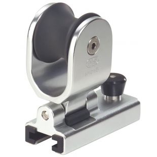 Sprenger genuaslede met katrol 40mm voor genuarail 25x4mm aluminium zilver geanodiseerd