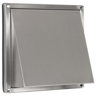 Ventilatierooster met kap met grofmazig gaas RVS