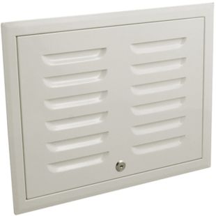 Inspectieluik met ventilatierooster 400 x 300 mm met slot staal pergamon