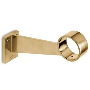 Voetsteun Recht voor buis 38,1 mm, Wandmontage, Mat Messing
