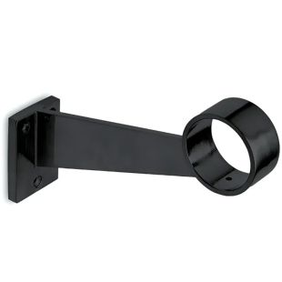 Voetsteun Recht voor buis 38,1 mm, Wandmontage, Zwart