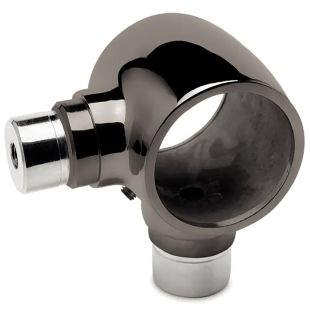 Opschuifsteun 25,4 mm met 2 uitgangen en M8 zwart